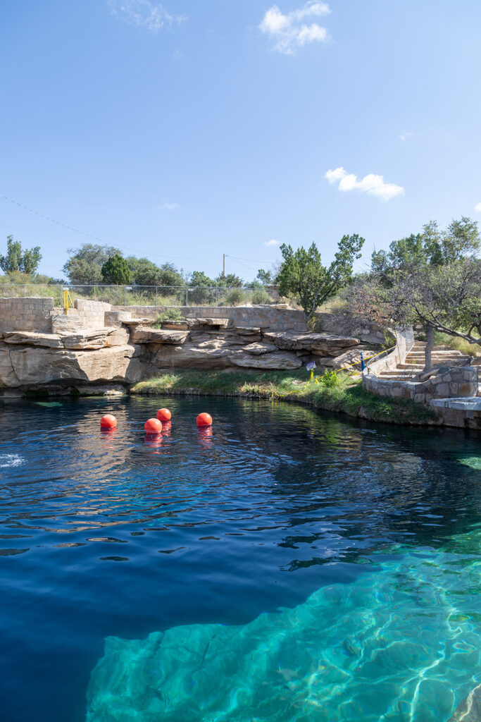 The pristine waters of the Blue Hole in Santa Rosa, New Mexico