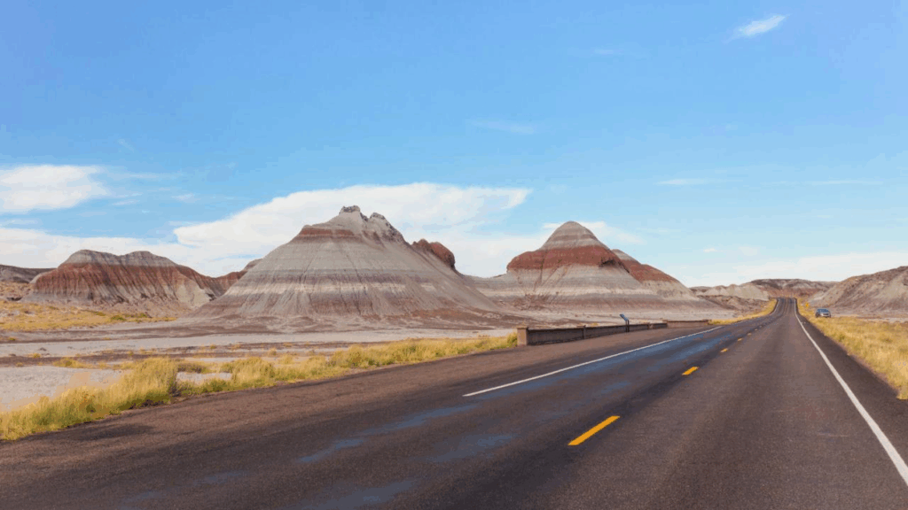 Traversing the Painted Desert and Petrified Forest National Park in northeastern Arizona