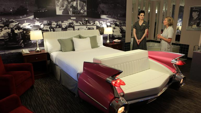 Elvis Presley-themed room at the Best Western Route 66 Rail Haven in Springfield